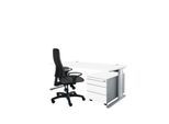 Schäfer Shop Pure Planova Basic Schreibtisch und Rollcontainer 1233, weiß/weißalu