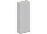 Schäfer Shop Genius Garderobenschrank TETRIS SOLID, 6 OH, 1 Fachboden, Kleiderstange, abschließbar, B 800 x T 412 x H 2143 mm, weißalu/lichtgrau