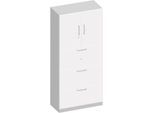 Schäfer Shop Genius Kombischrank TETRIS SOLID, 6 OH, B 800 mm, oben Flügeltüren, unten HR-Auszüge, weiß/weißalu