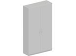 Schäfer Shop Genius Garderobenschrank TETRIS SOLID, 6 OH, 1 Fachboden, Kleiderstange, abschließbar, B 1200 x T 412 x H 2143 mm, weißalu/lichtgrau