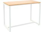 meet by Paperflow Stehtisch Easy Desk, aus Metall, mit Bodenausgleichsschrauben, H 1100 mm, desinfektionsmittelbeständig, buche/weiß