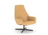 Nowy Styl Drehsessel Barrique, mit Armlehnen, B 540 x T 515 x H 410 mm, Polyesterbezug/Aluminium, brassgold/schwarz