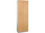 Schäfer Shop Genius Flügeltürenschrank TETRIS SOLID, Stahlkorpus, 6 OH, B 800 mm, abschließbar, Buche-Dekor/weißalu