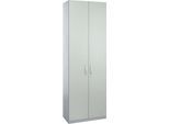 Schäfer Shop Genius Flügeltürenschrank TETRIS SOLID, Stahlkorpus, 6 OH, B 800 mm, abschließbar, lichtgrau/weißalu