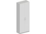 Schäfer Shop Genius Garderobenschrank TETRIS SOLID, 6 Ordnerhöhen, 1 Fachboden, Kleiderstange, abschließbar, B 800 x T 412 x H 2143 mm, weißalu/weiß