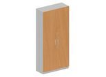 Schäfer Shop Genius Garderobenschrank TETRIS SOLID, 6 Ordnerhöhen, 1 Fachboden, Kleiderstange, abschließbar, B 1000 x T 412 x H 2143 mm, weißalu/Buche