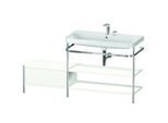 Duravit Happy D.2 Plus Möbelwaschtisch-Kombination HP4848E3636 160 x 49 cm, 2 Hahnlöcher, weiß seidenmatt, mit Metallkonsole