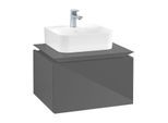 Villeroy & Boch Legato Waschtischunterschrank B73100FP 60x38x50cm, Glossy Grey