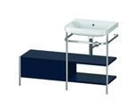 Duravit Happy D.2 Plus Möbelwaschtisch-Kombination HP4845N9898 120 x 49 cm, ohne Hahnloch, nachtblau seidenmatt, mit Metallkonsole