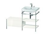 Duravit Happy D.2 Plus Möbelwaschtisch-Kombination HP4845E2222 120 x 49 cm, 2 Hahnlöcher, weiß hochglanz, mit Metallkonsole