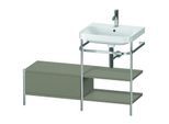 Duravit Happy D.2 Plus Möbelwaschtisch-Kombination HP4845O9292 120 x 49 cm, 1 Hahnloch, steingrau seidenmatt, mit Metallkonsole