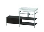 Duravit Happy D.2 Plus Möbelwaschtisch-Kombination HP4847N6969 140 x 49 cm, ohne Hahnloch, nussbaum gebürstet, mit Metallkonsole