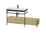 Duravit Happy D.2 Plus Möbelwaschtisch-Kombination HP4763O7171 160x49cm, mit Metallkonsole, 1 Hahnloch, mediterrane Eiche