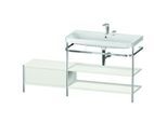 Duravit Happy D.2 Plus Möbelwaschtisch-Kombination HP4848E3939 160 x 49 cm, 2 Hahnlöcher, nordic weiß seidenmatt, mit Metallkonsole