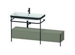 Duravit Happy D.2 Plus Möbelwaschtisch-Kombination HP4763O9292 160x49cm, mit Metallkonsole, 1 Hahnloch, steingrau seidenmatt