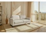 2-Sitzer HOME AFFAIRE "Pinto, 166 cm, Cord, Chenille, Lederoptik", creme, B:166cm H:85cm T:97cm, 100% Polyester, Sofas, mit Keder, schwarze Metallfüße, Wellenunterfederung