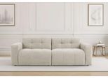 3-Sitzer OTTO HOME "Tapley", beige (sand), B:220cm H:73cm T:93cm, 100% polyester, Sofas, Breite 220 cm,Boucle, Struktur fein, mit Knopfsteppung, bodentief