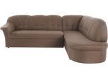 DOMO collection Ecksofa "Pegnitz, zeitlose und elegante Rückensteppung, Breite 246cm, L-Form" wahlweise mit Bettfunktion
