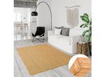 Teppich GOODPRODUCT "Bjarka", beige (natur), B:200cm H:10mm L:290cm, Jute, Teppiche, Teppich, meliert, 100% Jute, handgewebt, auch als Läufer & in rund erhältlich