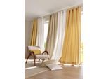 Vorhang HEINE HOME Gr. 4, gelb (mattgelb), B:140cm H:245cm, Baumwolle, Gardinen, Vorhang