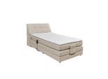 Esposa Boxspringbett, Creme, Kunststoff, H2, 7-Zonen, 120x200 cm, Stoffauswahl, Topper durchgehend, in verschiedenen Größen erhältlich, Schlafzimmer, Betten, Boxspringbetten
