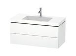 Duravit L-Cube Waschtisch-Unterschrank LC6928O1818 100 x 48 cm, 1 Hahnloch, weiß matt, 2 Schubkästen