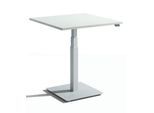 Schäfer Shop Select Monosäulen-Beistelltisch Start Off, elektrisch höhenverstellbar, B 800 x T 800 mm, lichtgrau