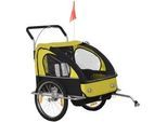 Homcom Kinderanhänger, Kinderfahrradanhänger, Gelb , Metall , 85x56x142 cm , Freizeit & Co, Sport & Fitness, Fahrräder, Fahrradzubehör