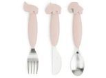 done by deer Kinderbesteck , Hellrosa , Metall, Kunststoff , 3-teilig , 3x1.3x13.5 cm , Füttern, Kindergeschirr & Kinderbesteck