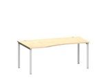 Schäfer Shop Genius Freiformschreibtisch MODENA FLEX, Ansatz links B 1800 mm, Ahorn