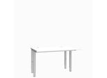 Schäfer Shop Genius Schreibtisch MODENA FLEX, 4-Fuß-Rechteckrohr, beiseitig, B 1200 mm, weiß