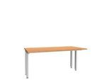 Schäfer Shop Genius Schreibtisch MODENA FLEX, 4-Fuß-Quadratrohr, verkürzte Seitenteile, B 1600 mm, buche