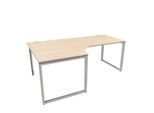Schäfer Shop Genius Winkelschreibtisch MODENA FLEX, 90°, Bügelfuß, Ansatz links, B 2000 mm, Ahorn-Dekor