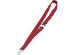 Textilband Durable, für Ausweishalter/Namensschilder, Karabinerhaken, Sicherheitsverschluss, L 440 x B 20 mm, Textil, rot, 10 Stück