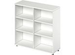 Schäfer Shop Genius Regal TETRIS WOOD, 3 OH, Höhe inkl. Gleiter, B 1200 mm, weiß