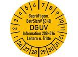 moedel Prüfplaketten Geprüft BetrSichV/DGUV 2026–2031, Folie, Ø 30 mm, 10 Stück/Bogen, einfache Anwendung