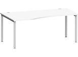 Schäfer Shop Genius Freiformschreibtisch MODENA FLEX, Ansatz links B 1800 mm, weiß
