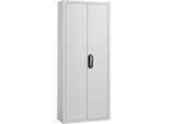 Magazinschrank, 1690 mm hoch, 14 Böden, 90 Sichtlagerkästen SSI Schäfer Serie PROFI LF 211, mit Türen, lichtgrau