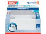 tesa Powerstrips Korb-Regal Zoom, mit Edelstahlleiste, belastbar bis max. 3 kg