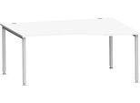 Schäfer Shop Genius Freiformschreibtisch MODENA FLEX, Ansatz rechts B 1800 mm, weiß
