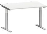 Schäfer Shop Genius Schreibtisch MODENA FLEX, T-Fuß-Rundrohr, B 1200 x T 800 mm, lichtgrau