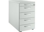Schäfer Shop Genius Standcontainer 13333, mit Griff rund, B 435 x H 717 mm, lichtgrau/lichtgrau