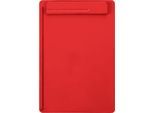 Klemmbrett MAUL MAULgo Recycling, A4, Klemmweite 8 mm, mit Papieranschlag links & Cliphalter für Schreibgeräte, 90 % Recycling-Kunststoff, rot