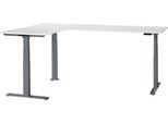 Schäfer Shop Genius Winkelschreibtisch Modena Flex, elektrisch höhenverstellbar, 90° Winkel beidseitig, B 2000 x T 2000 mm, weiß/anthrazit
