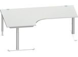 Schäfer Shop Genius Winkelschreibtisch MODENA FLEX 90°, Ansatz links, C-Fuß-Rundrohr, B 2000 mm, lichtgrau