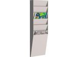 Paperflow Prospekt-Wandhalter A4 hoch 6 Fächer, grau