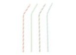 Trinkhalme Papstar Stripes, Einweg, L 220 x Ø 6 mm, flexibel bieg- & knickbar, aus FSC®-zertifiziertem Papier, farbsortiert, 100 Stück