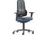 Arbeitsdrehstuhl bimos Neon XXL 9575, bis 180 kg, ohne Kopfstütze, mit Armlehnen, Synchronmechanik, SKINTEC-Polster, schwarz-blau
