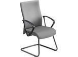 Freischwinger NowyStyl Neo, ergonomisch, mit Armlehnen, Sitz- und Rückenpolsterung, Stahl/Polster, B 510 x T 440 x H 440 mm, schwarz-grau
