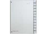 PAGNA Pultordner Silver, für DIN A4, A - Z, 24 Fächer, silber metallic